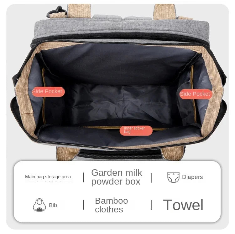 Large Capacity Mummy Diaper Backpack with Changing Mat – Baby Nursing Bag 36–55L for Travel