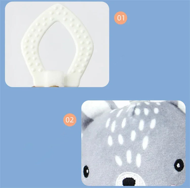 Baby Plush Animal Security Blanket Comforter – Soft Stuffed Rattle Toy for Newborns 0–12 Months