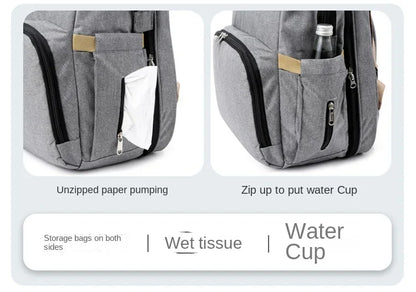 Large Capacity Mummy Diaper Backpack with Changing Mat – Baby Nursing Bag 36–55L for Travel