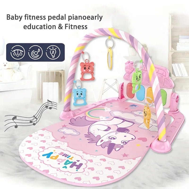 Baby Kick & Play Piano Tummy Time Mat – Musical Activity Gym with Lights & Removable Piano