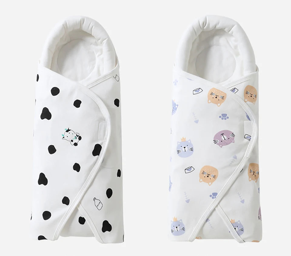 100% Cotton Baby Swaddle Wrap Blanket for Newborns – Anti-Startle Cartoon Sleep Blanket for 0–6 Months
