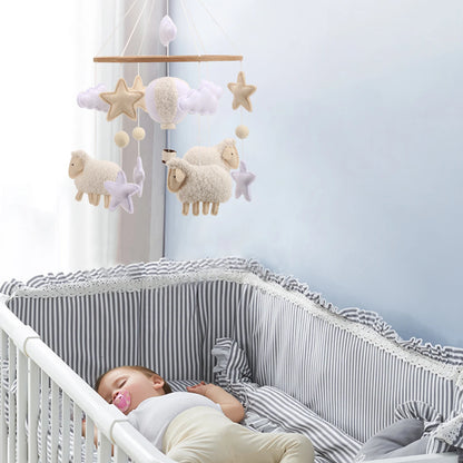 Boucle Sheep & Balloon Baby Nursery Mobile – Neutral Crib Mobile for Newborns, CE Certified