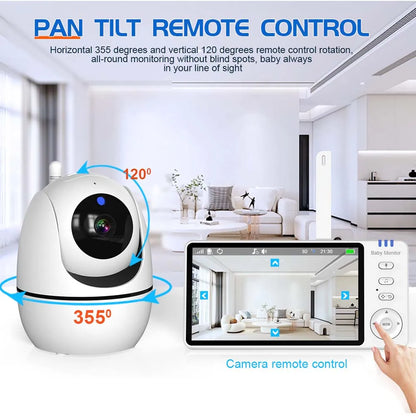 5" HD Video Baby Monitor with PTZ Camera – Night Vision, Two-Way Audio & Temperature Alert
