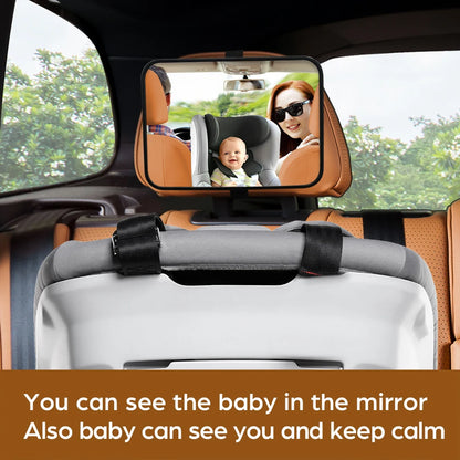 Shatterproof Baby Car Mirror – Universal Rear-Facing Seat Rearview Mirror, Easy Install