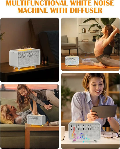 4-in-1 Baby White Noise Machine with Aroma Diffuser, Humidifier & Night Light – 8 Soothing Sounds & 3-Level Dimming