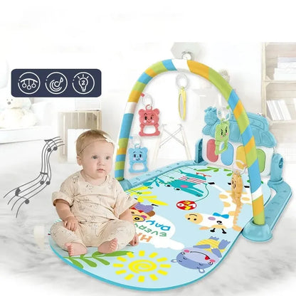 Baby Kick & Play Piano Tummy Time Mat – Musical Activity Gym with Lights & Removable Piano