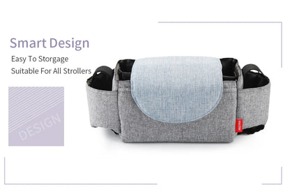 Insulated Baby Bottle Bag & Diaper Organiser – Stroller Mummy Bag for Milk Bottle Storage