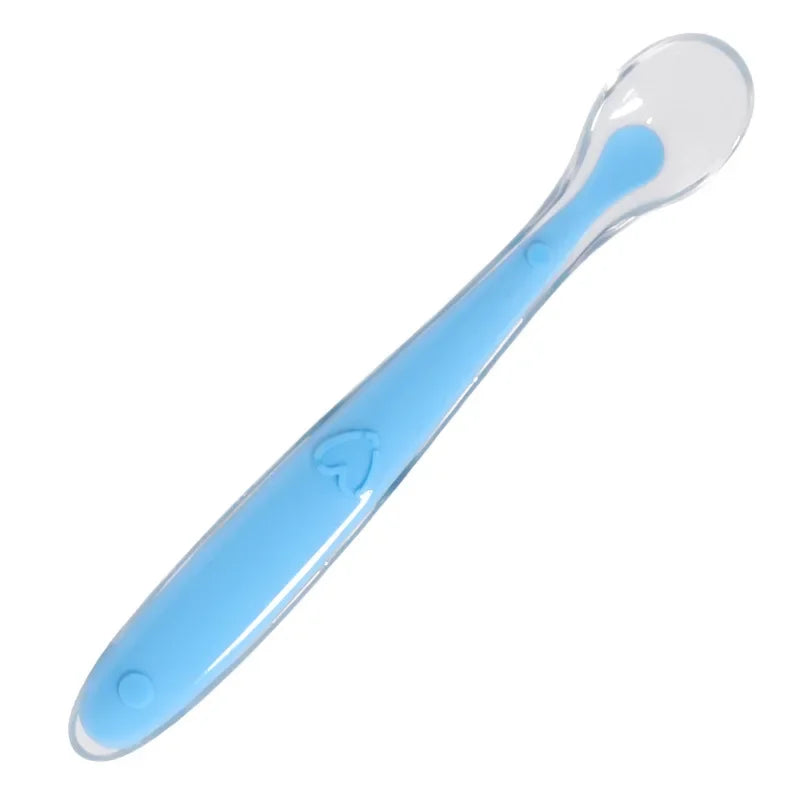 Baby Silicone Learning Spoon Set – 4 Colours, Star Pattern, Soft & BPA-Free for Ages 0–1