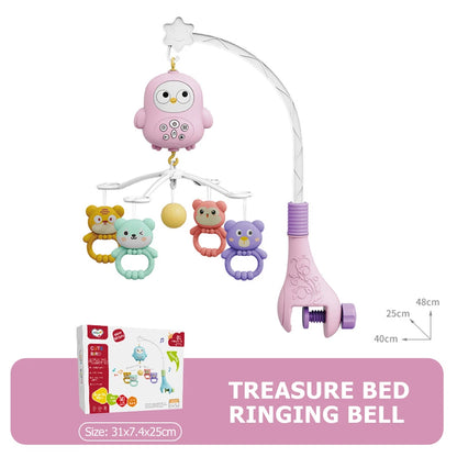 Baby Crib Mobile with Projector and Night Light, Remote Control Musical Rotating Toy with Soothing Lullabies