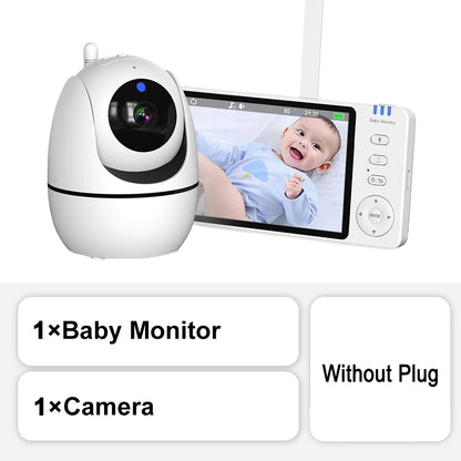 5" HD Video Baby Monitor with PTZ Camera – Night Vision, Two-Way Audio & Temperature Alert