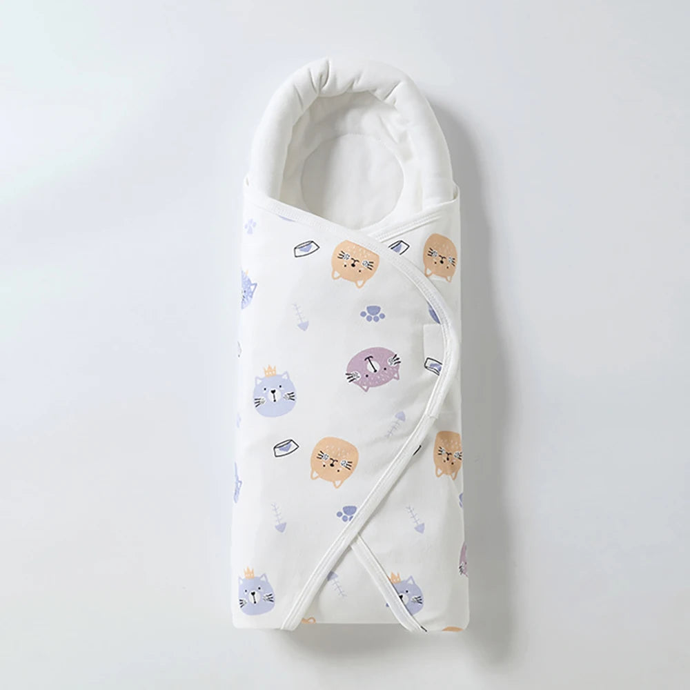 100% Cotton Baby Swaddle Wrap Blanket for Newborns – Anti-Startle Cartoon Sleep Blanket for 0–6 Months