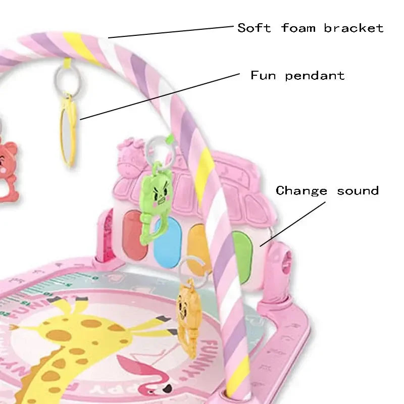 Baby Kick & Play Piano Tummy Time Mat – Musical Activity Gym with Lights & Removable Piano