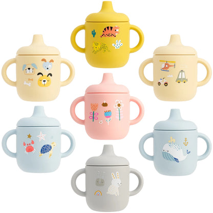 Silicone Baby Training Cup with Handle – BPA-Free, Leak-Proof, Dishwasher Safe for Ages 0–3