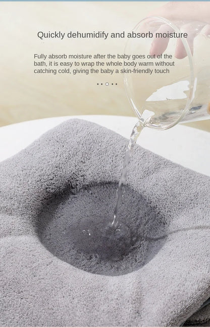 Baby Hooded Bath Towel – Super Soft Absorbent Bathrobe Blanket 80×80cm for Newborns