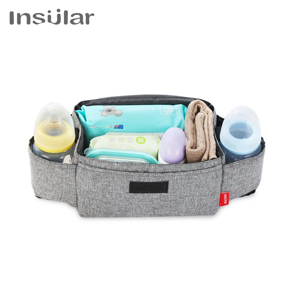 Insulated Baby Bottle Bag & Diaper Organiser – Stroller Mummy Bag for Milk Bottle Storage
