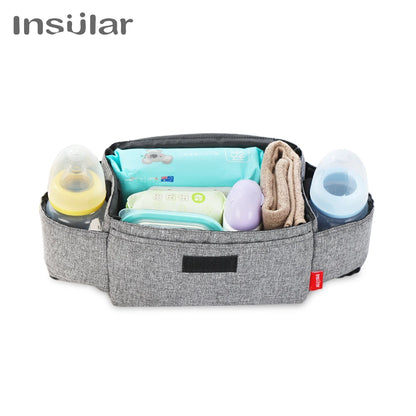 Insulated Baby Bottle Bag & Diaper Organiser – Stroller Mummy Bag for Milk Bottle Storage