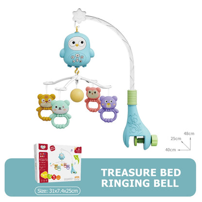 Baby Crib Mobile with Projector and Night Light, Remote Control Musical Rotating Toy with Soothing Lullabies