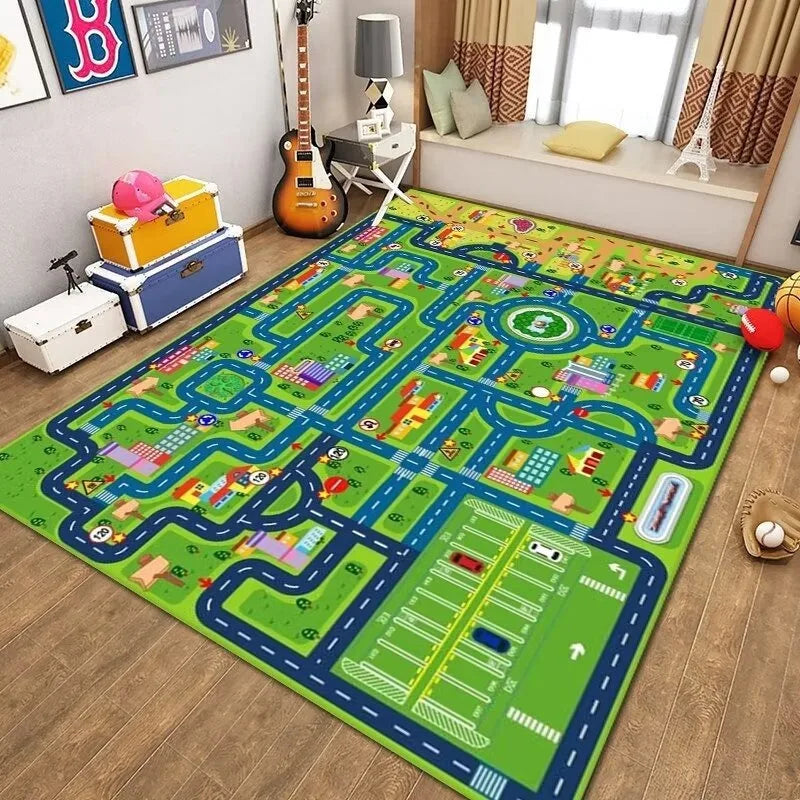Kids City Traffic Play Mat Rug – Non-Slip Toy Car Playroom Rug for Boys & Girls, Multiple Sizes