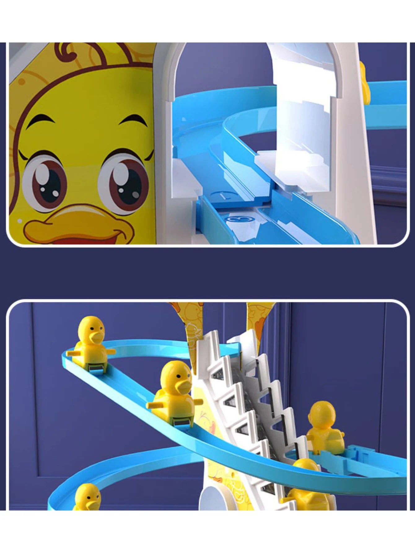 Electric Duckling Stair Climbing Toy – Musical Duck Track Slide for Kids Ages 3–6