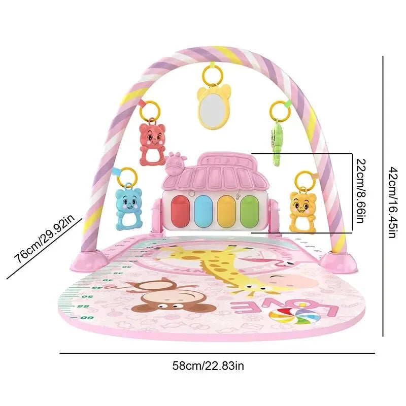 Baby Kick & Play Piano Tummy Time Mat – Musical Activity Gym with Lights & Removable Piano