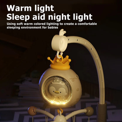 Baby Crib Mobile with Projector and Night Light, Remote Control Musical Rotating Toy with Soothing Lullabies