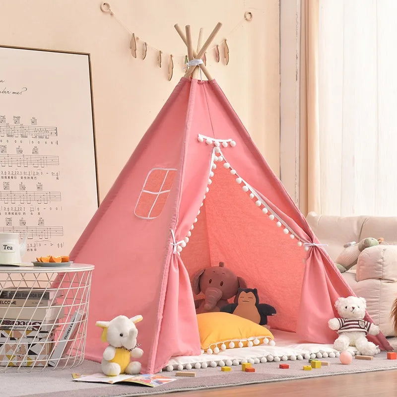 Kids Teepee Tent – Foldable Cotton Play House for Children 1.3M & 1.6M