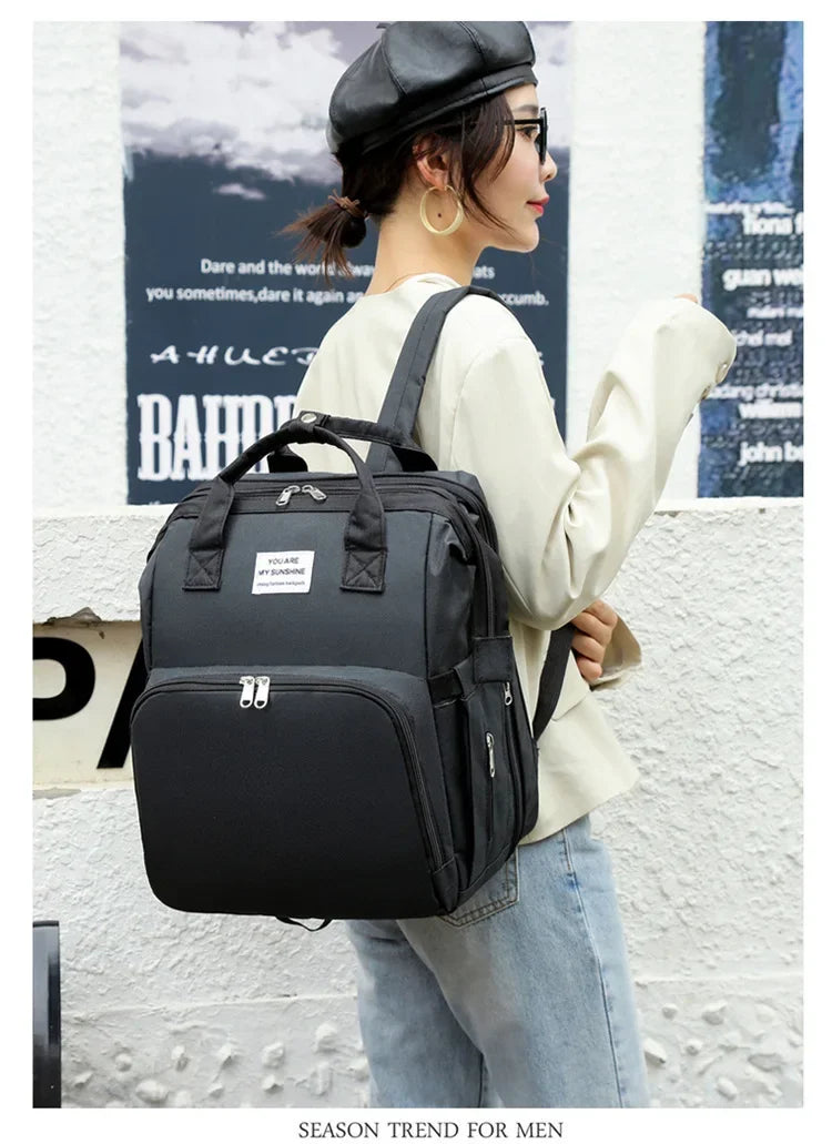 Large Capacity Mummy Diaper Backpack with Changing Mat – Baby Nursing Bag 36–55L for Travel