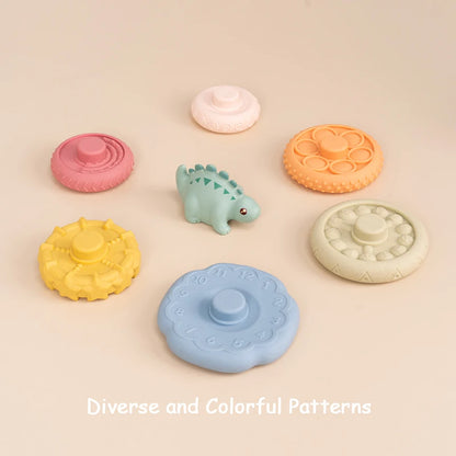 Dinosaur Stacking Tower Toy – Montessori Nesting Rings for Babies & Toddlers Ages 7–12 Months