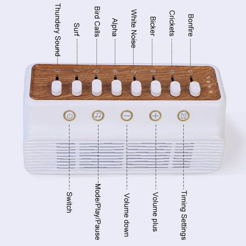 Portable Baby White Noise Machine & Bluetooth Speaker – 8 Soothing Sounds for Sleep