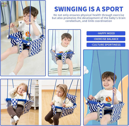 Adjustable Baby Swing with Safety Belt fit 6-96 Months Indoor Baby Hammock Hanging Swing Chair for Home,Courtyard & Backyard Use