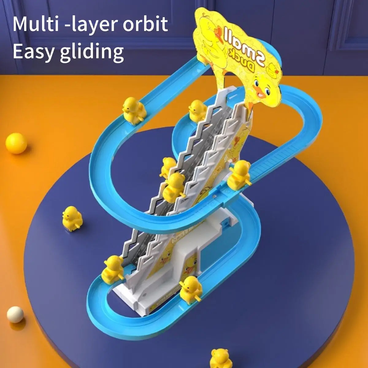 Electric Duckling Stair Climbing Toy – Musical Duck Track Slide for Kids Ages 3–6