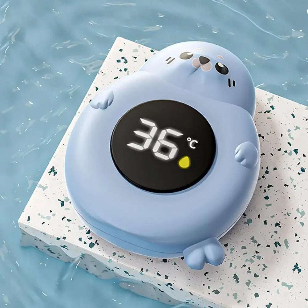 Seal-Shaped Baby Bath Temperature Monitor – Digital LED Floating Thermometer