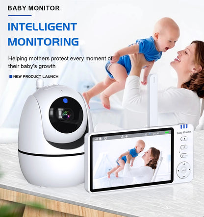 5" HD Video Baby Monitor with PTZ Camera – Night Vision, Two-Way Audio & Temperature Alert