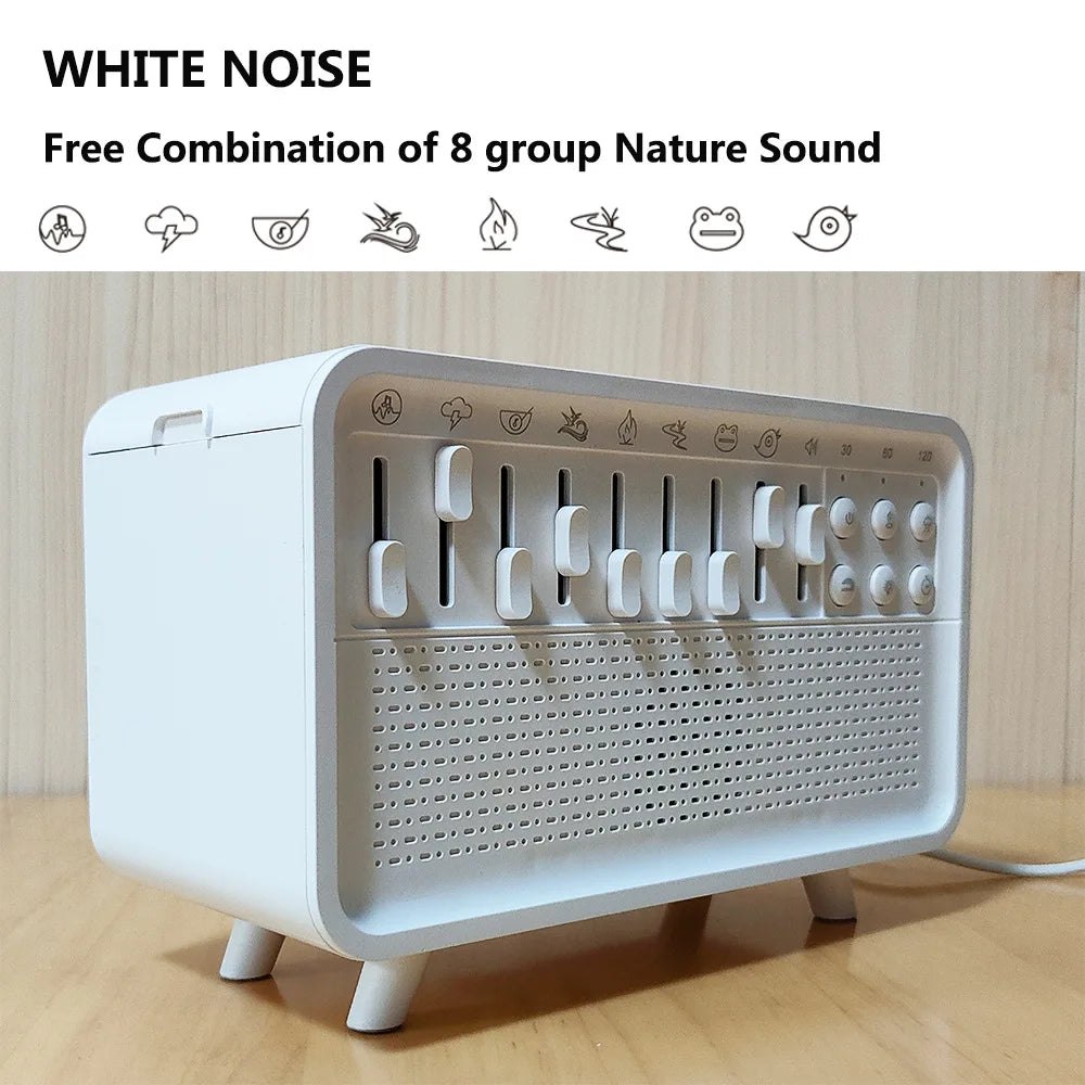 4-in-1 Baby White Noise Machine with Aroma Diffuser, Humidifier & Night Light – 8 Soothing Sounds & 3-Level Dimming