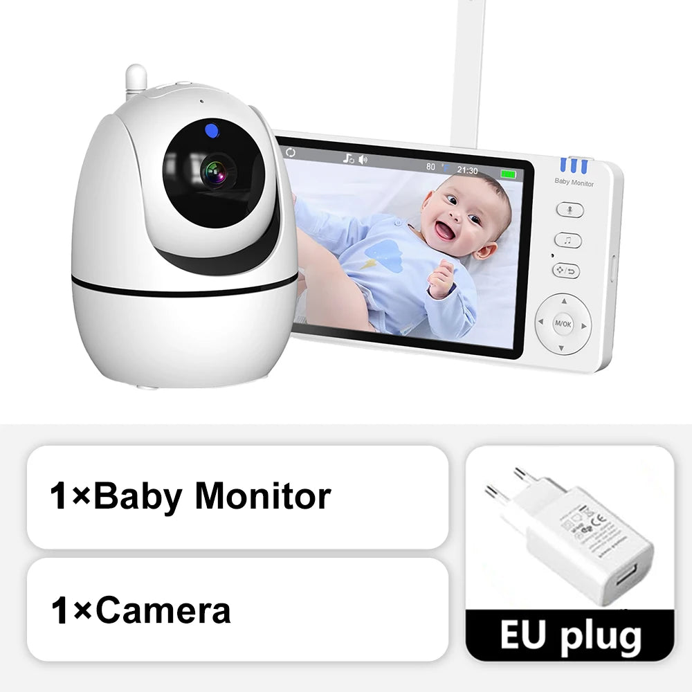 5" HD Video Baby Monitor with PTZ Camera – Night Vision, Two-Way Audio & Temperature Alert