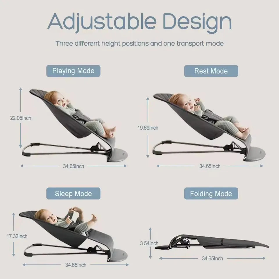 2-in-1 Convertible Baby Bouncer Seat with Toy Bar - No Battery Self-Rocking Hip-Healthy Seat for Infants 0-2 Years