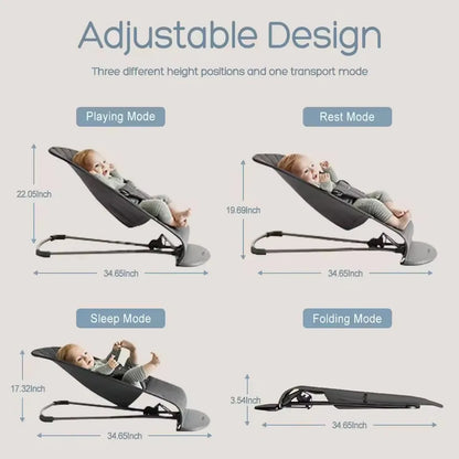 2-in-1 Convertible Baby Bouncer Seat with Toy Bar - No Battery Self-Rocking Hip-Healthy Seat for Infants 0-2 Years