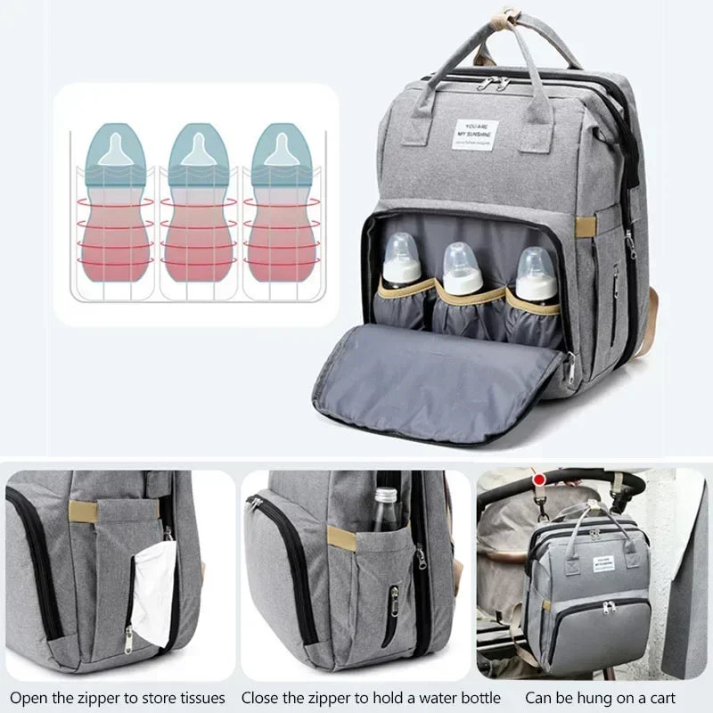 Large Capacity Mummy Diaper Backpack with Changing Mat – Baby Nursing Bag 36–55L for Travel