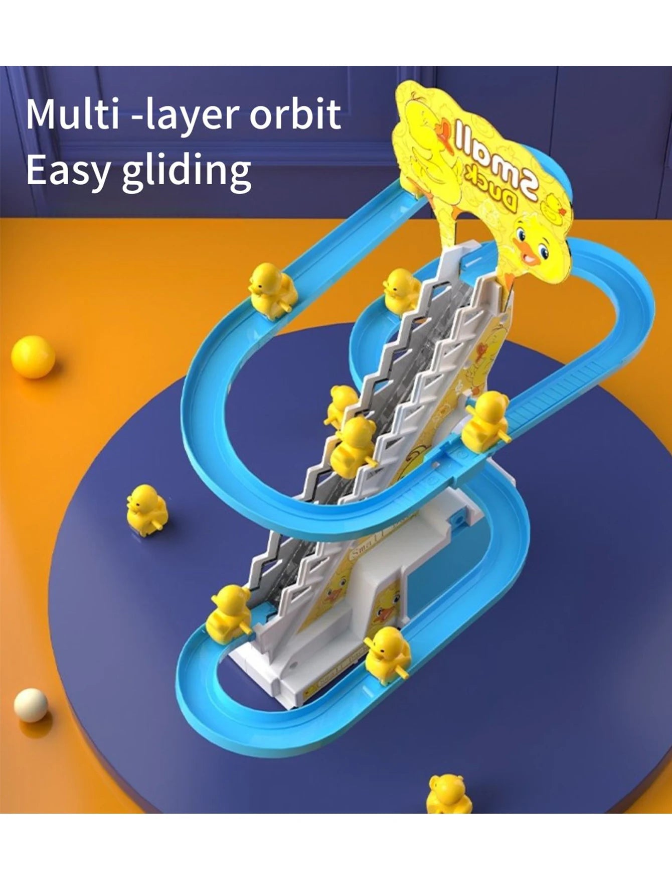 Electric Duckling Stair Climbing Toy – Musical Duck Track Slide for Kids Ages 3–6