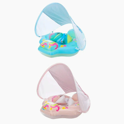 Baby Swimming Pool Float With Canopy Inflatable Infant Floating Ring Kids Swim Circle Bathing Summer Toys