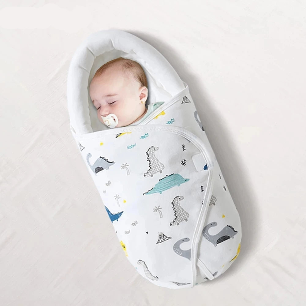 100% Cotton Baby Swaddle Wrap Blanket for Newborns – Anti-Startle Cartoon Sleep Blanket for 0–6 Months