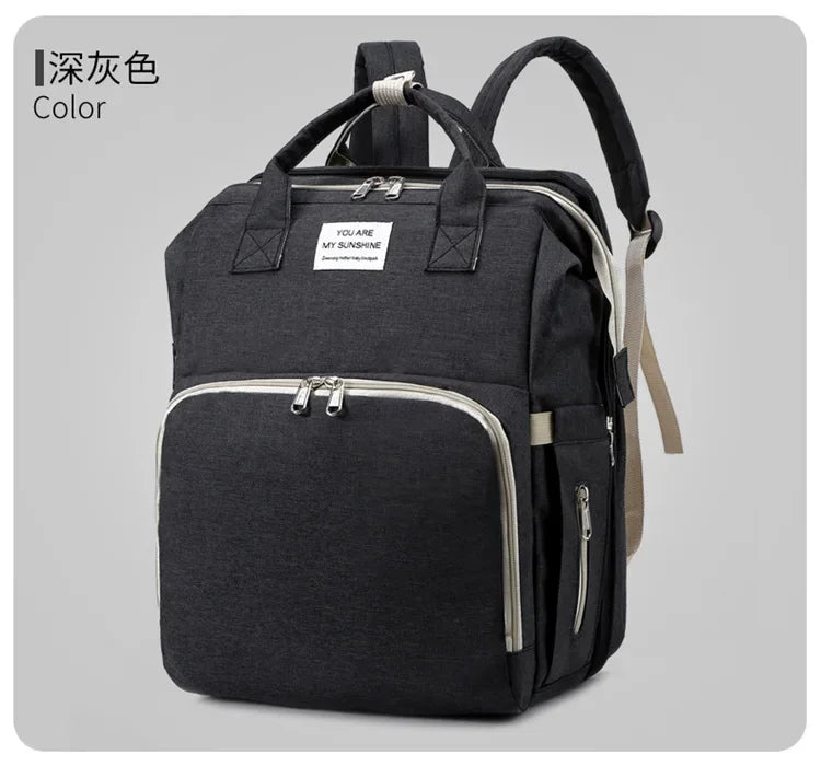 Large Capacity Mummy Diaper Backpack with Changing Mat – Baby Nursing Bag 36–55L for Travel