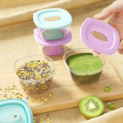Baby Food Storage Containers 4-Pack – Reusable Square Sealed Containers with Lids for Kitchen & On-the-Go