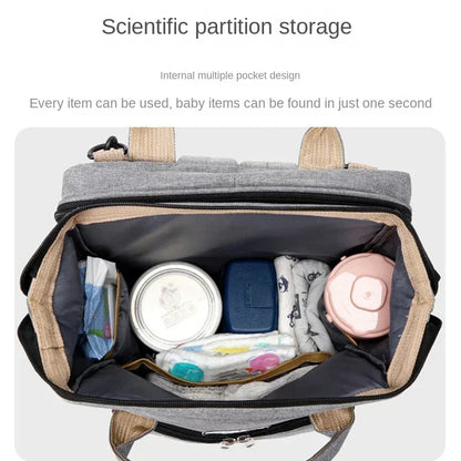 Large Capacity Mummy Diaper Backpack with Changing Mat – Baby Nursing Bag 36–55L for Travel