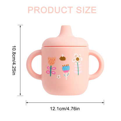 Silicone Baby Training Cup with Handle – BPA-Free, Leak-Proof, Dishwasher Safe for Ages 0–3