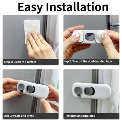 Child Safety Cabinet Locks 2-Pack – No-Tool Installation, Universal Fit for Drawers, Fridges & Cupboards