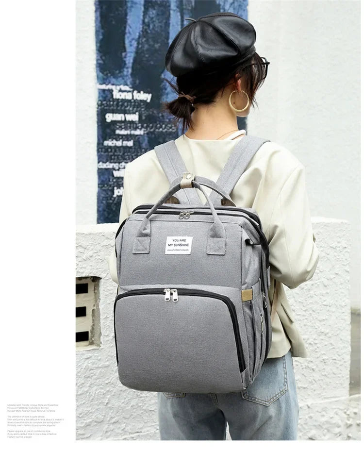 Large Capacity Mummy Diaper Backpack with Changing Mat – Baby Nursing Bag 36–55L for Travel