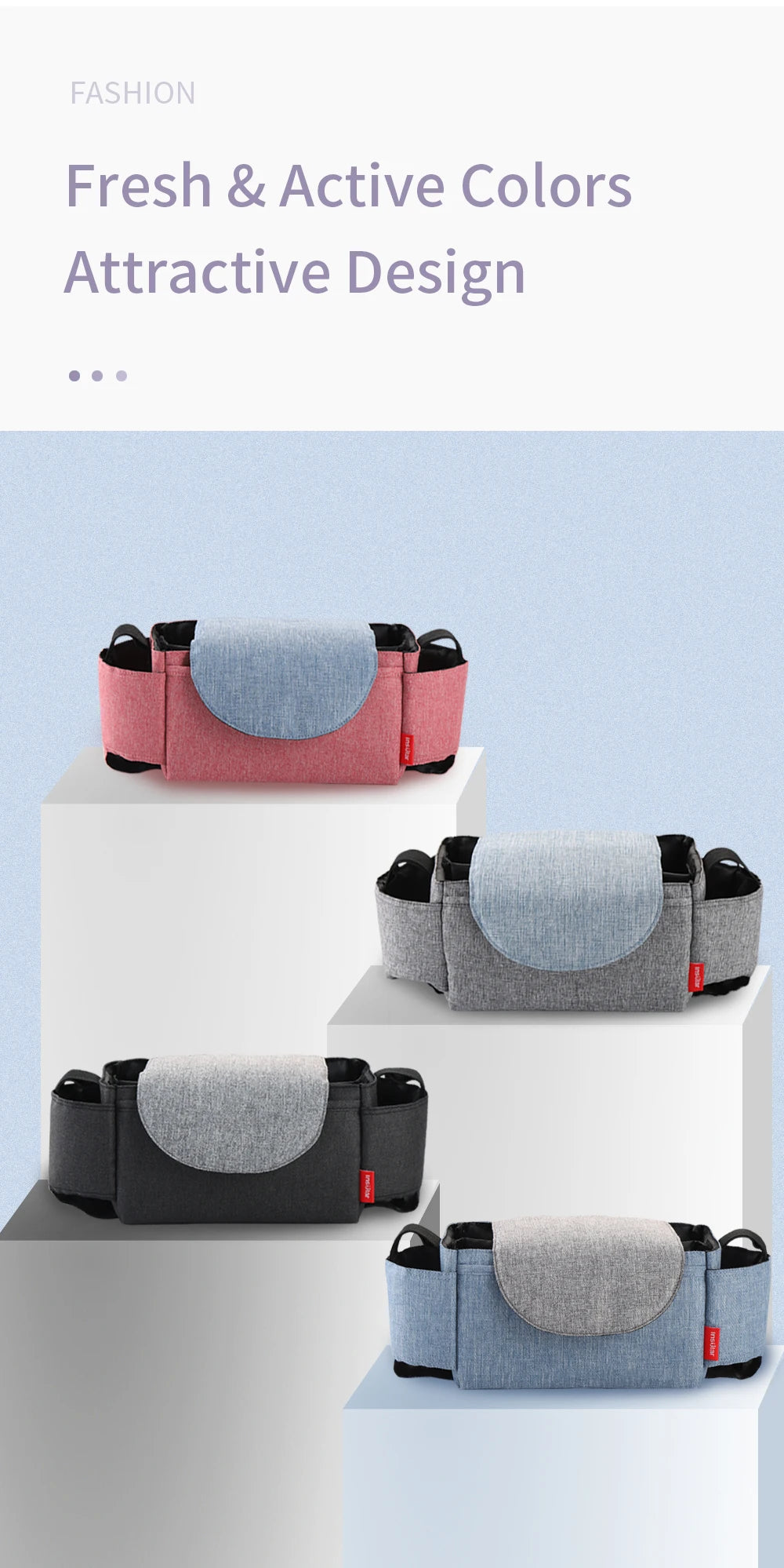 Insulated Baby Bottle Bag & Diaper Organiser – Stroller Mummy Bag for Milk Bottle Storage