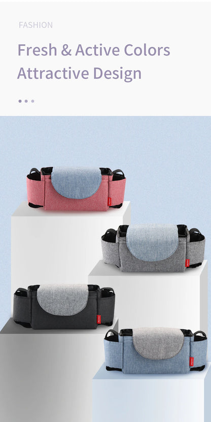 Insulated Baby Bottle Bag & Diaper Organiser – Stroller Mummy Bag for Milk Bottle Storage