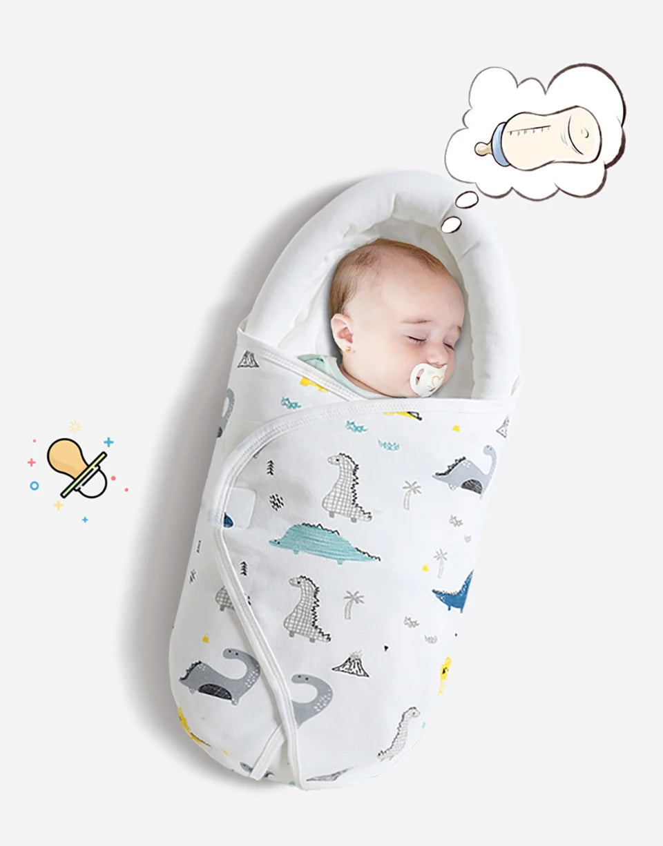100% Cotton Baby Swaddle Wrap Blanket for Newborns – Anti-Startle Cartoon Sleep Blanket for 0–6 Months